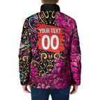Personalized Sydney Sixers Cricket Padded Jacket Hippie Psychedelic Pattern Vibrant Mandala Art Style