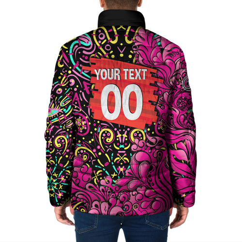 Personalized Sydney Sixers Cricket Padded Jacket Hippie Psychedelic Pattern Vibrant Mandala Art Style