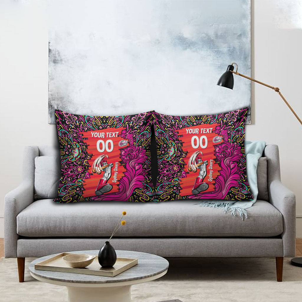 Personalized Sydney Sixers Cricket Pillow Cover Hippie Psychedelic Pattern Vibrant Mandala Art Style
