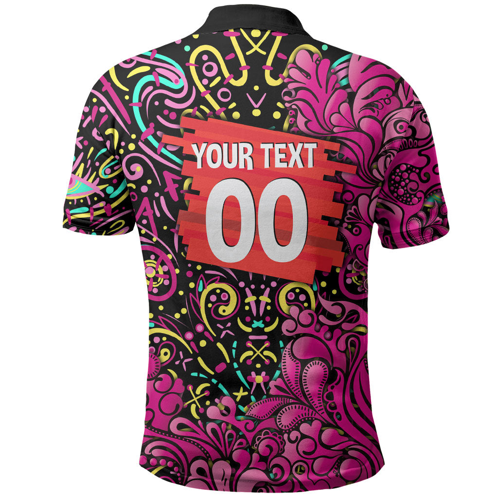 Personalized Sydney Sixers Cricket Polo Shirt Hippie Psychedelic Pattern Vibrant Mandala Art Style