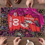 Personalized Sydney Sixers Cricket Puzzle Hippie Psychedelic Pattern Vibrant Mandala Art Style