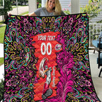 Personalized Sydney Sixers Cricket Quilt Hippie Psychedelic Pattern Vibrant Mandala Art Style