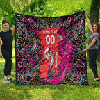 Personalized Sydney Sixers Cricket Quilt Hippie Psychedelic Pattern Vibrant Mandala Art Style