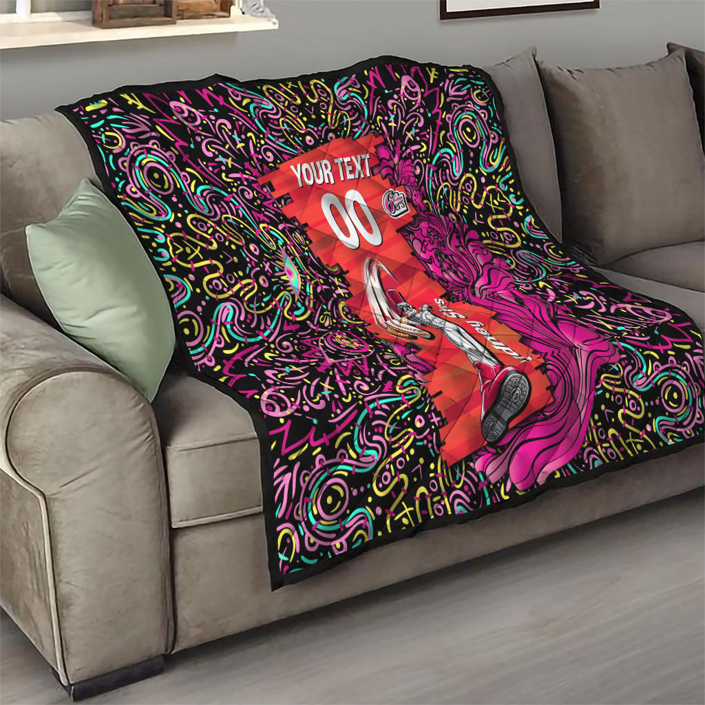 Personalized Sydney Sixers Cricket Quilt Hippie Psychedelic Pattern Vibrant Mandala Art Style