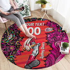 Personalized Sydney Sixers Cricket Round Carpet Hippie Psychedelic Pattern Vibrant Mandala Art Style