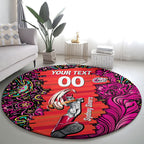 Personalized Sydney Sixers Cricket Round Carpet Hippie Psychedelic Pattern Vibrant Mandala Art Style