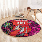 Personalized Sydney Sixers Cricket Round Carpet Hippie Psychedelic Pattern Vibrant Mandala Art Style