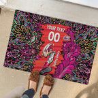 Personalized Sydney Sixers Cricket Rubber Doormat Hippie Psychedelic Pattern Vibrant Mandala Art Style