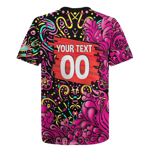 Personalized Sydney Sixers Cricket Rugby Jersey Hippie Psychedelic Pattern Vibrant Mandala Art Style