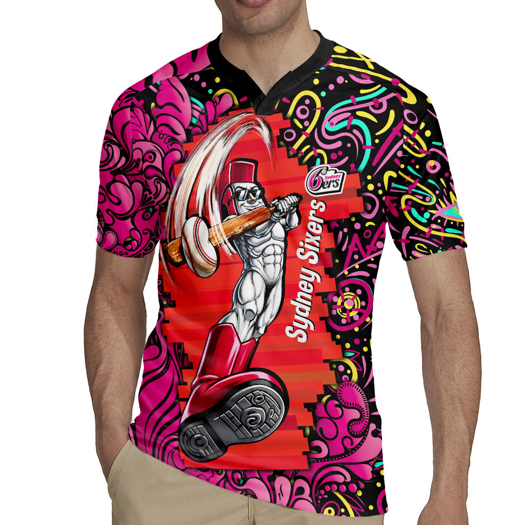 Personalized Sydney Sixers Cricket Rugby Jersey Hippie Psychedelic Pattern Vibrant Mandala Art Style
