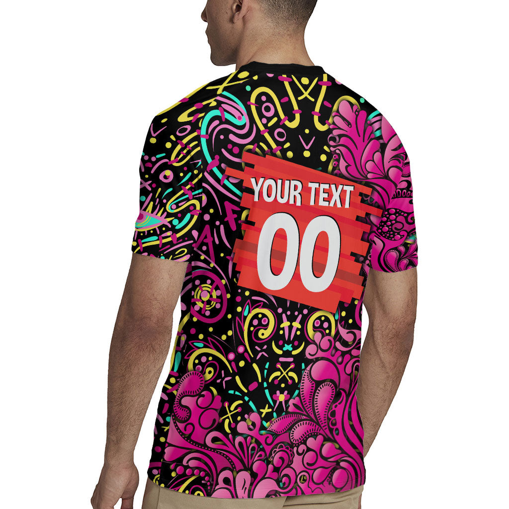 Personalized Sydney Sixers Cricket Rugby Jersey Hippie Psychedelic Pattern Vibrant Mandala Art Style