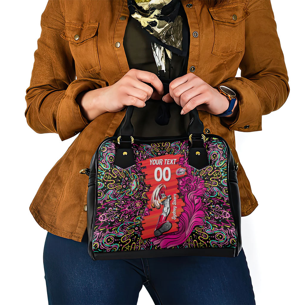Personalized Sydney Sixers Cricket Shoulder Handbag Hippie Psychedelic Pattern Vibrant Mandala Art Style