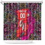 Personalized Sydney Sixers Cricket Shower Curtain Hippie Psychedelic Pattern Vibrant Mandala Art Style