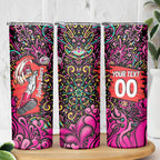 Personalized Sydney Sixers Cricket Skinny Tumbler Hippie Psychedelic Pattern Vibrant Mandala Art Style