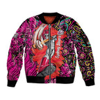 Personalized Sydney Sixers Cricket Sleeve Zip Bomber Jacket Hippie Psychedelic Pattern Vibrant Mandala Art Style