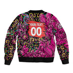Personalized Sydney Sixers Cricket Sleeve Zip Bomber Jacket Hippie Psychedelic Pattern Vibrant Mandala Art Style