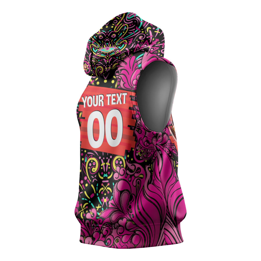 Personalized Sydney Sixers Cricket Sleeveless Hoodie Hippie Psychedelic Pattern Vibrant Mandala Art Style