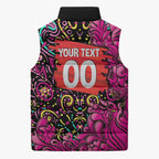 Personalized Sydney Sixers Cricket Sleeveless Puffer Jacket Hippie Psychedelic Pattern Vibrant Mandala Art Style