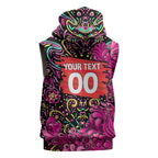 Personalized Sydney Sixers Cricket Sleeveless Zip Hoodie Hippie Psychedelic Pattern Vibrant Mandala Art Style