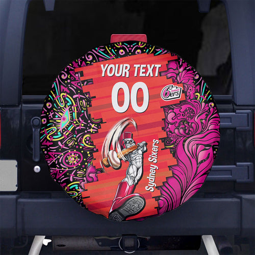 Personalized Sydney Sixers Cricket Spare Tire Cover Hippie Psychedelic Pattern Vibrant Mandala Art Style