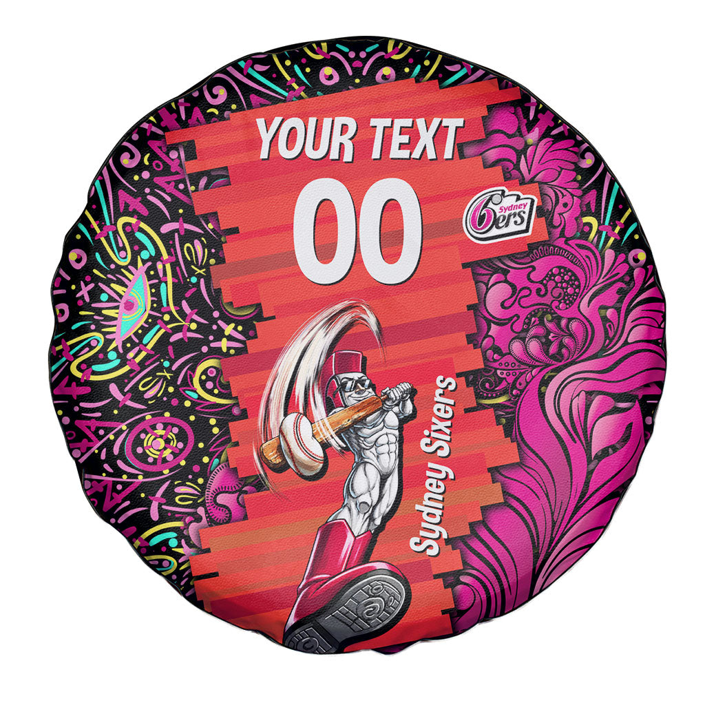 Personalized Sydney Sixers Cricket Spare Tire Cover Hippie Psychedelic Pattern Vibrant Mandala Art Style