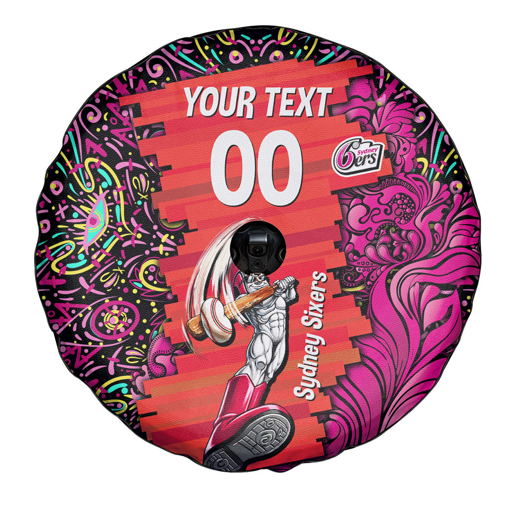 Personalized Sydney Sixers Cricket Spare Tire Cover Hippie Psychedelic Pattern Vibrant Mandala Art Style