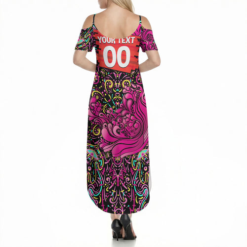 Personalized Sydney Sixers Cricket Summer Maxi Dress Hippie Psychedelic Pattern Vibrant Mandala Art Style