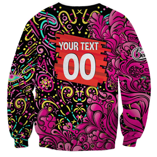 Personalized Sydney Sixers Cricket Sweatshirt Hippie Psychedelic Pattern Vibrant Mandala Art Style