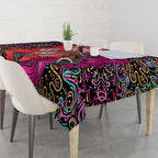 Personalized Sydney Sixers Cricket Tablecloth Hippie Psychedelic Pattern Vibrant Mandala Art Style