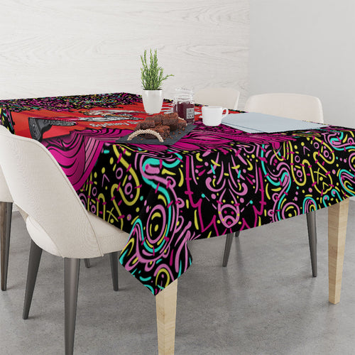 Personalized Sydney Sixers Cricket Tablecloth Hippie Psychedelic Pattern Vibrant Mandala Art Style