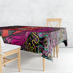 Personalized Sydney Sixers Cricket Tablecloth Hippie Psychedelic Pattern Vibrant Mandala Art Style