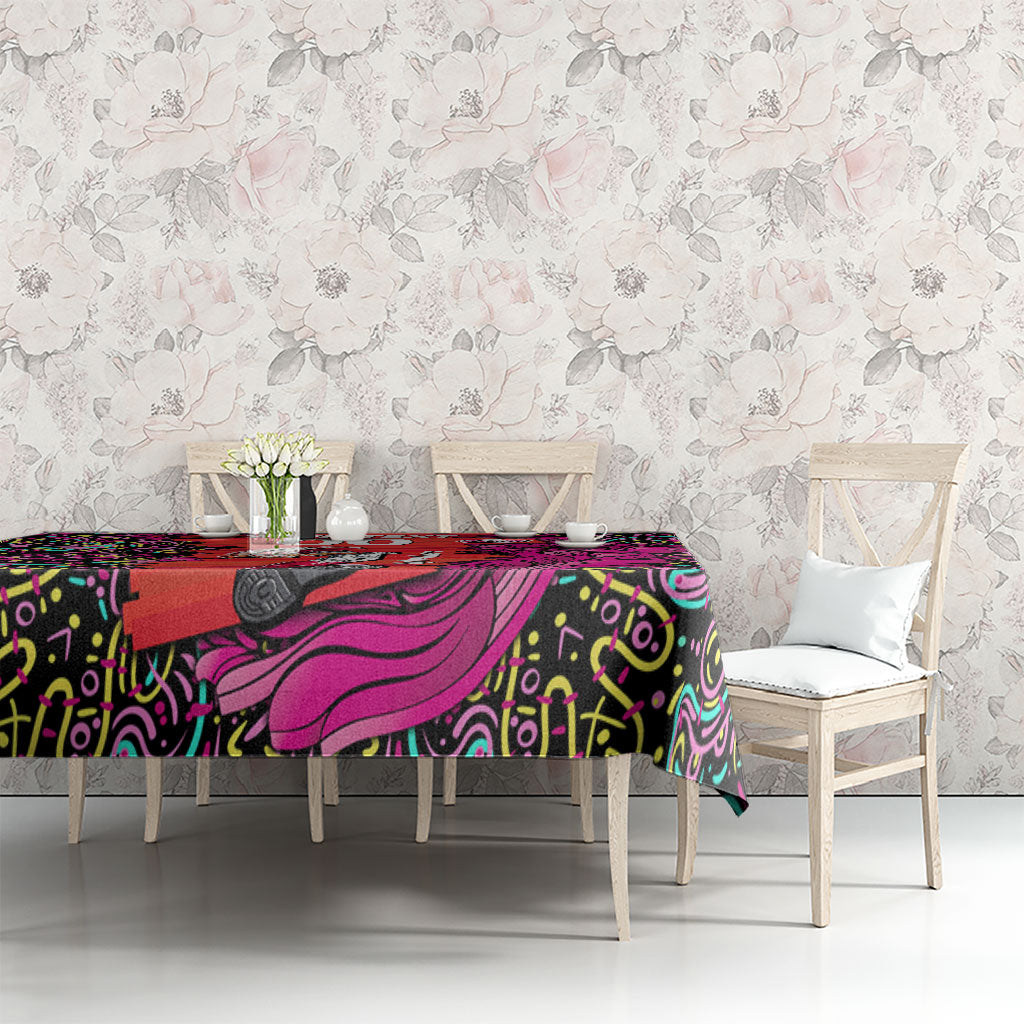 Personalized Sydney Sixers Cricket Tablecloth Hippie Psychedelic Pattern Vibrant Mandala Art Style