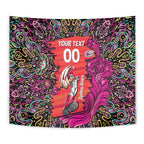 Personalized Sydney Sixers Cricket Tapestry Hippie Psychedelic Pattern Vibrant Mandala Art Style
