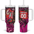 Personalized Sydney Sixers Cricket Tumbler With Handle Hippie Psychedelic Pattern Vibrant Mandala Art Style