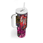 Personalized Sydney Sixers Cricket Tumbler With Handle Hippie Psychedelic Pattern Vibrant Mandala Art Style