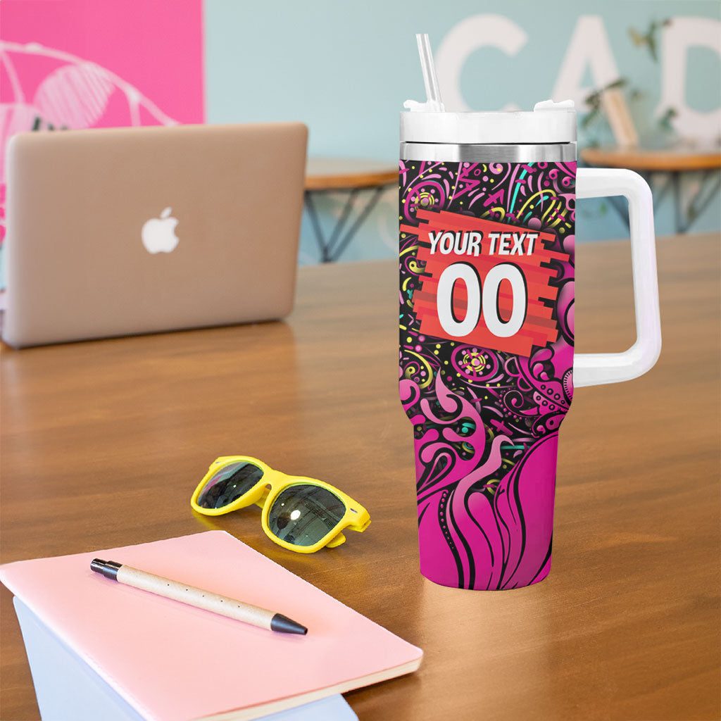 Personalized Sydney Sixers Cricket Tumbler With Handle Hippie Psychedelic Pattern Vibrant Mandala Art Style