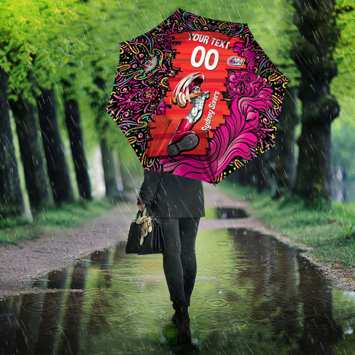 Personalized Sydney Sixers Cricket Umbrella Hippie Psychedelic Pattern Vibrant Mandala Art Style