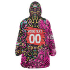 Personalized Sydney Sixers Cricket Wearable Blanket Hoodie Hippie Psychedelic Pattern Vibrant Mandala Art Style