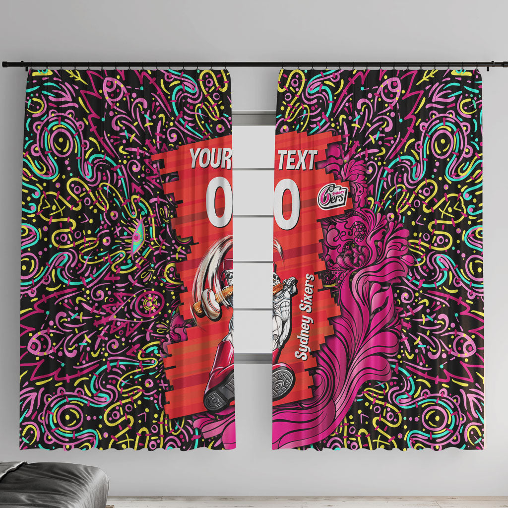 Personalized Sydney Sixers Cricket Window Curtain Hippie Psychedelic Pattern Vibrant Mandala Art Style