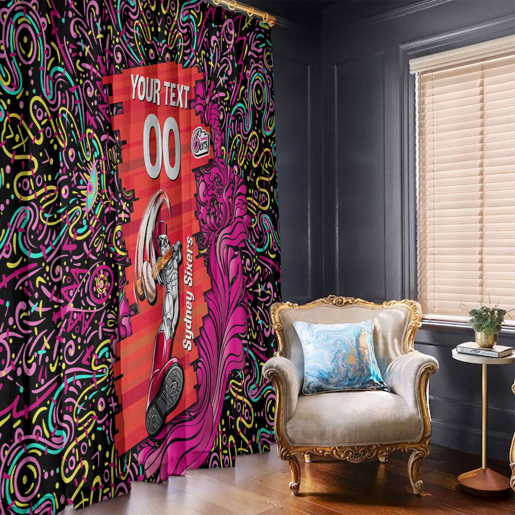 Personalized Sydney Sixers Cricket Window Curtain Hippie Psychedelic Pattern Vibrant Mandala Art Style