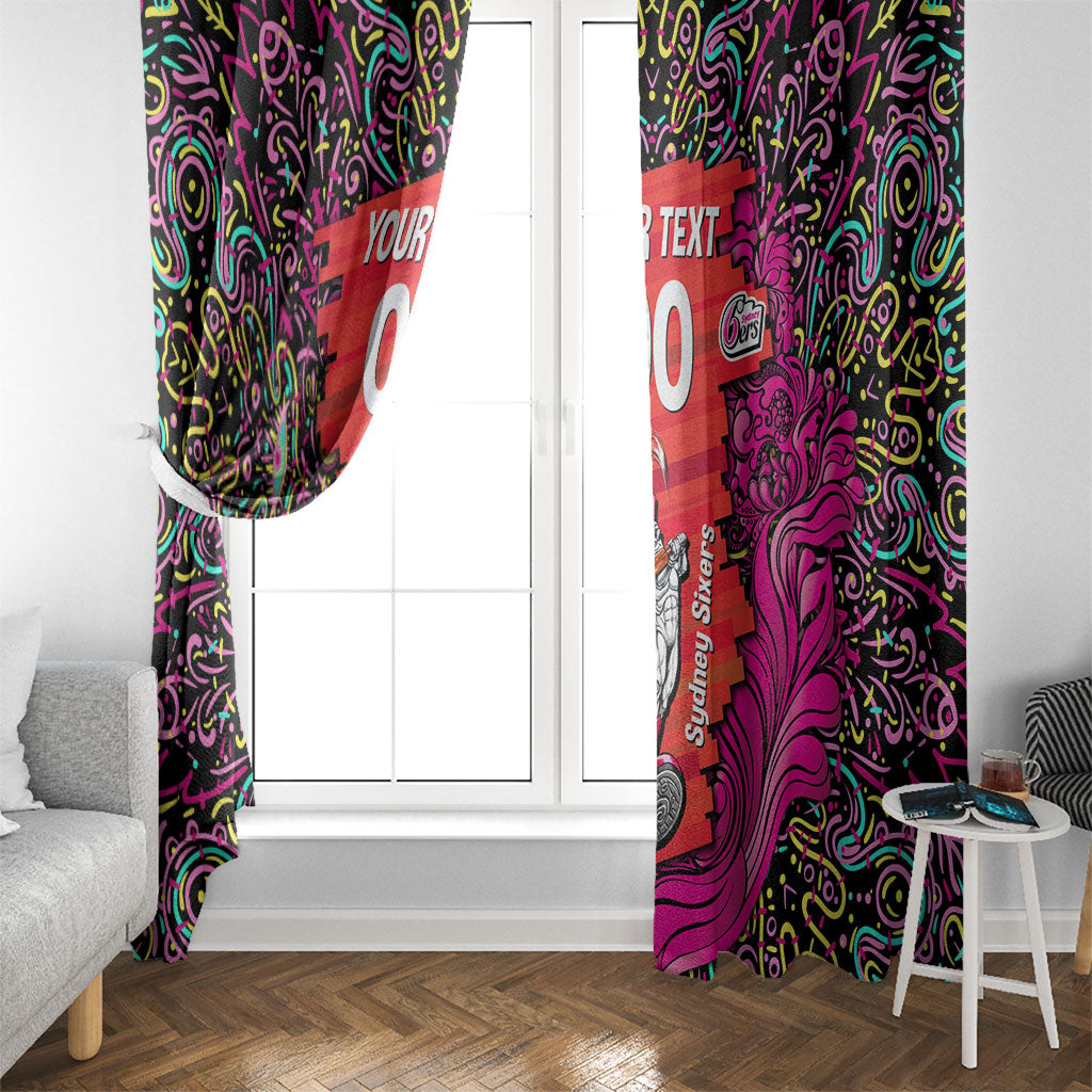 Personalized Sydney Sixers Cricket Window Curtain Hippie Psychedelic Pattern Vibrant Mandala Art Style