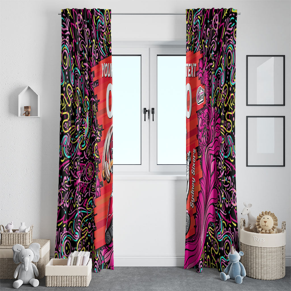 Personalized Sydney Sixers Cricket Window Curtain Hippie Psychedelic Pattern Vibrant Mandala Art Style