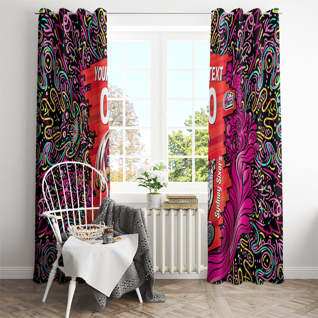 Personalized Sydney Sixers Cricket Window Curtain Hippie Psychedelic Pattern Vibrant Mandala Art Style