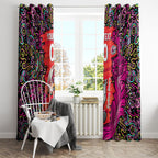 Personalized Sydney Sixers Cricket Window Curtain Hippie Psychedelic Pattern Vibrant Mandala Art Style