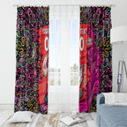 Personalized Sydney Sixers Cricket Window Curtain Hippie Psychedelic Pattern Vibrant Mandala Art Style
