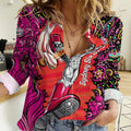 Personalized Sydney Sixers Cricket Women Casual Shirt Hippie Psychedelic Pattern Vibrant Mandala Art Style