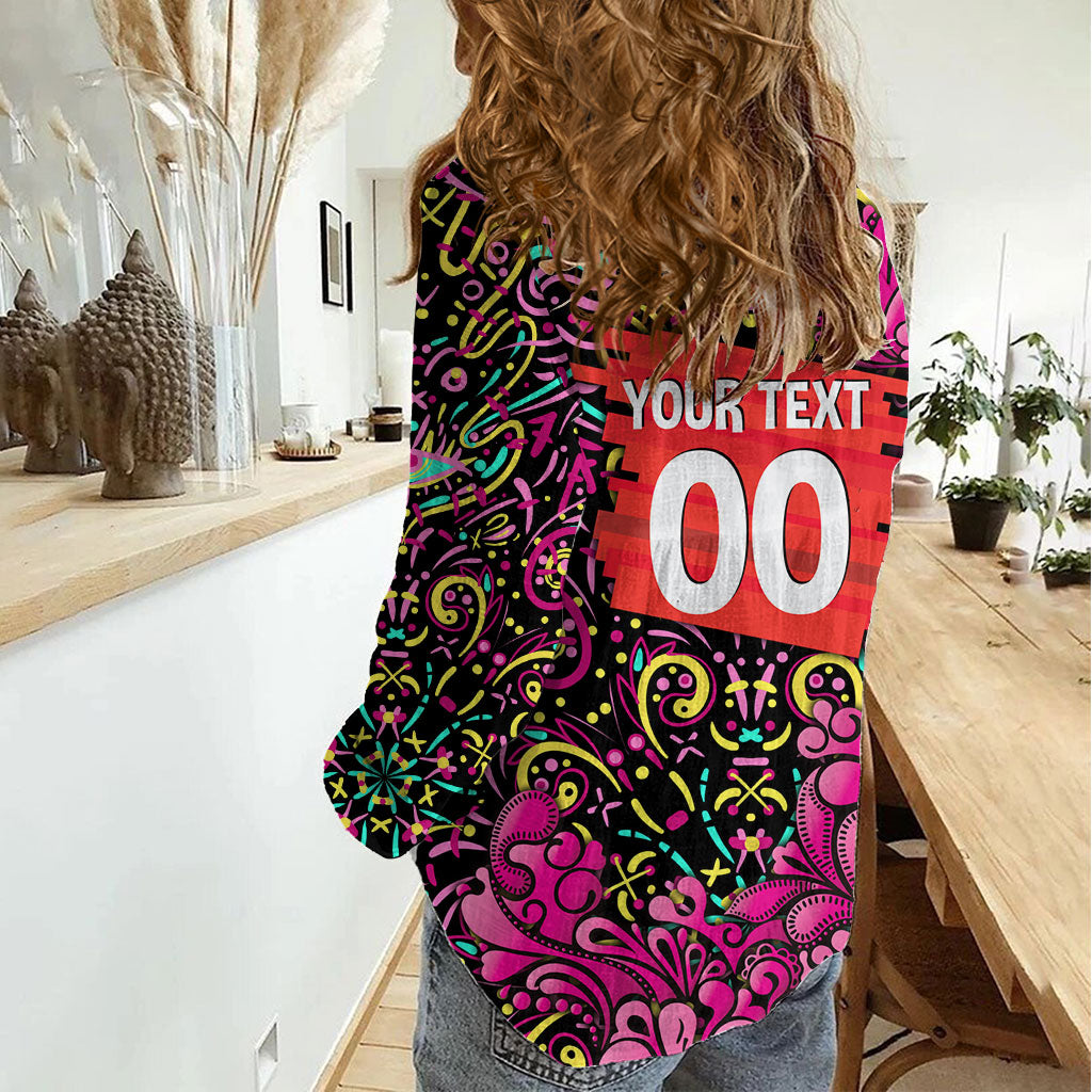 Personalized Sydney Sixers Cricket Women Casual Shirt Hippie Psychedelic Pattern Vibrant Mandala Art Style