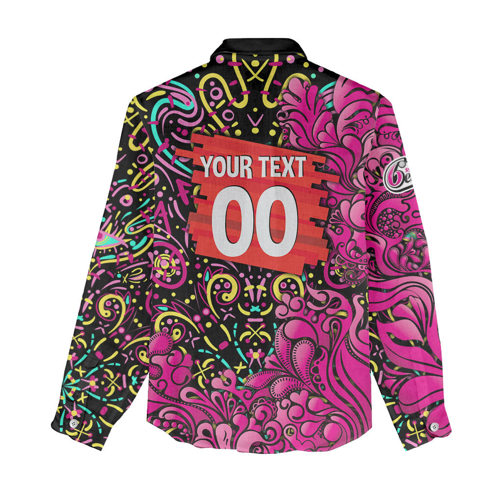 Personalized Sydney Sixers Cricket Women Casual Shirt Hippie Psychedelic Pattern Vibrant Mandala Art Style