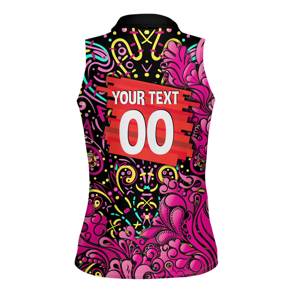 Personalized Sydney Sixers Cricket Women Sleeveless Polo Shirt Hippie Psychedelic Pattern Vibrant Mandala Art Style