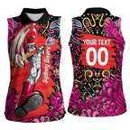 Personalized Sydney Sixers Cricket Women Sleeveless Polo Shirt Hippie Psychedelic Pattern Vibrant Mandala Art Style